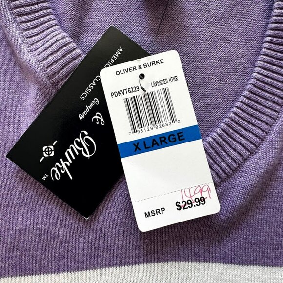 S O L D NWT Oliver & Burke XL purple striped sweater vest - Picture 3 of 6